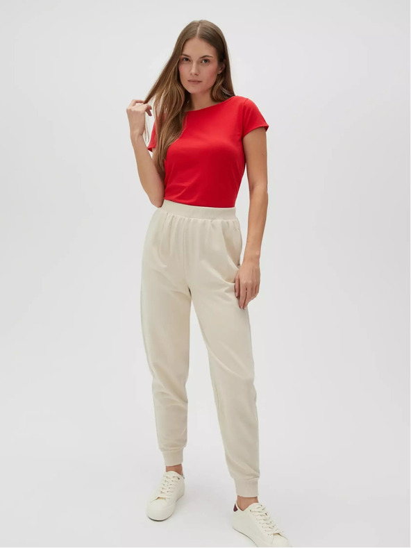 Moodo Pantaloni de trening bej pentru femei Moodo