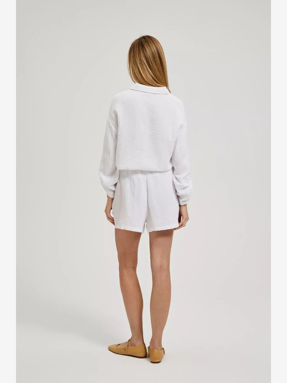 Moodo Pantaloni scurți Moodo albi pentru femei