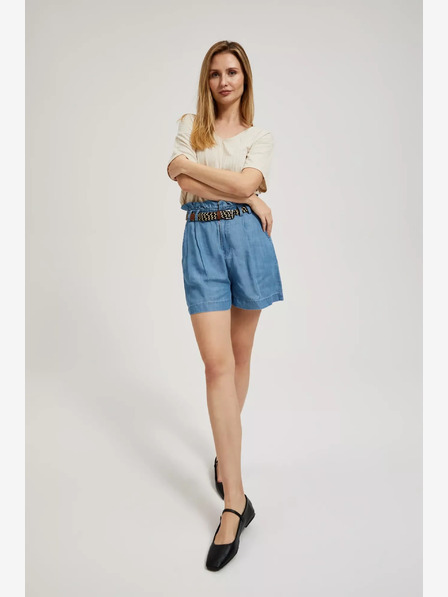 Moodo Pantaloni scurți din denim albastru pentru femei Moodo