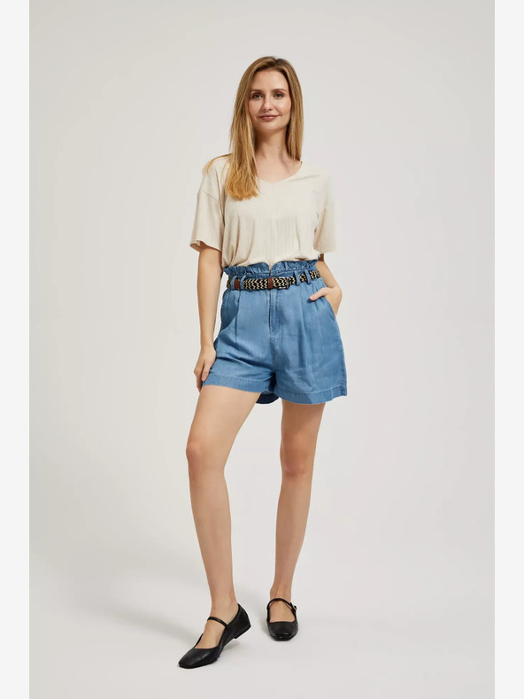 Moodo Pantaloni scurți din denim albastru pentru femei Moodo