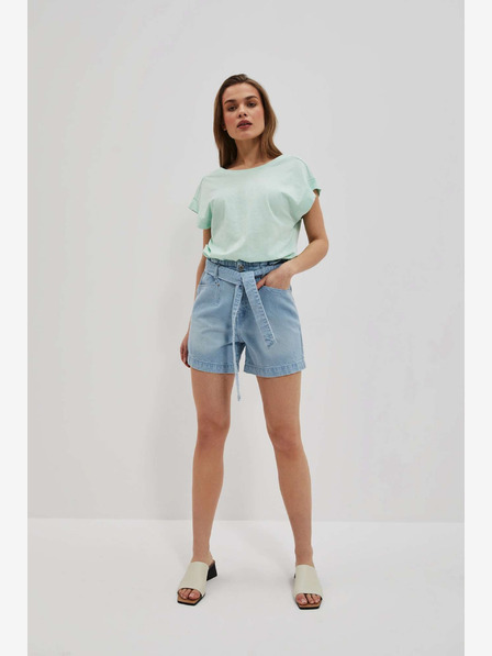 Moodo Pantaloni scurți din denim albastru pentru femei Moodo