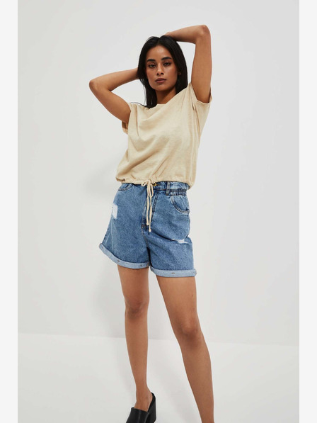Moodo Pantaloni scurți din denim albastru pentru femei Moodo