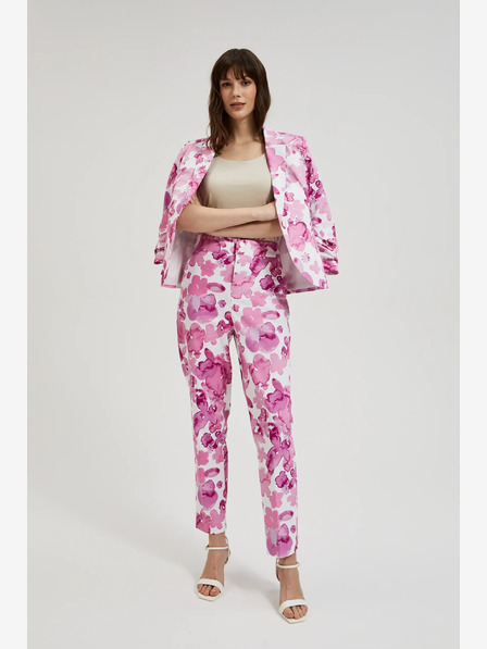 Moodo Pantaloni florali roz pentru femei Moodo