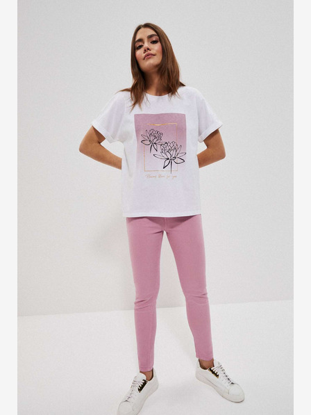 Moodo Pantaloni roz pentru femei Moodo