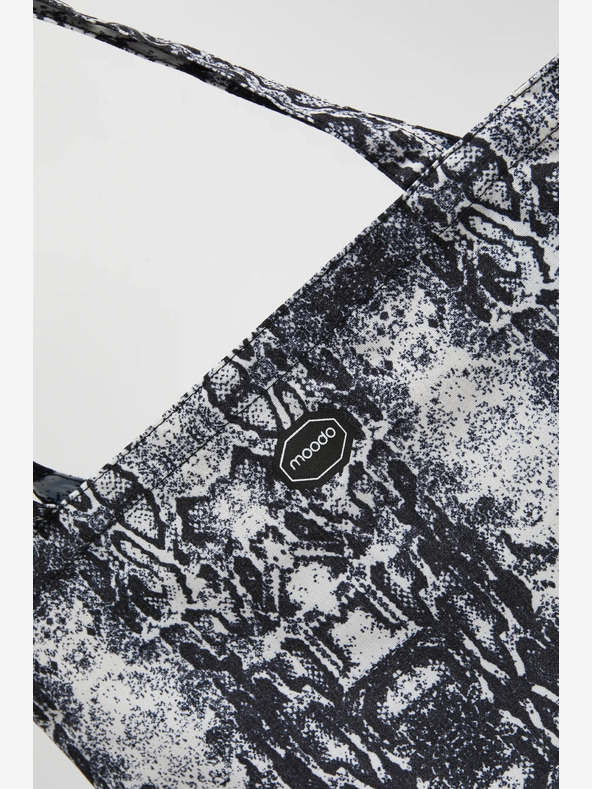 Moodo Geantă cu model Moodo albă și neagră pentru femei