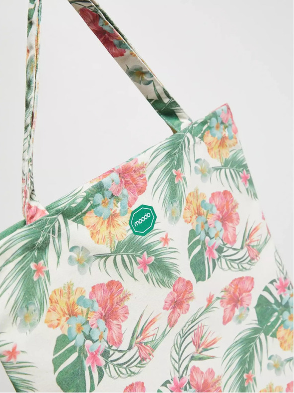 Moodo Geantă de damă cu model crem și verde Moodo