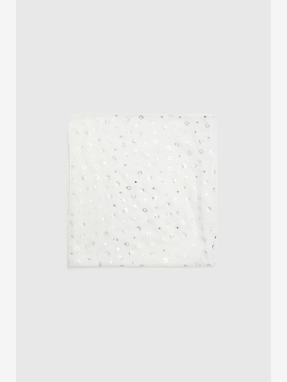 Moodo Eșarfă albă cu buline pentru femei Moodo