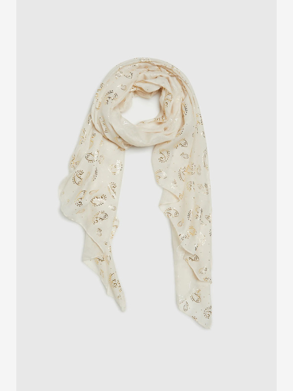 Moodo Crem eșarfă cu model pentru femei Moodo