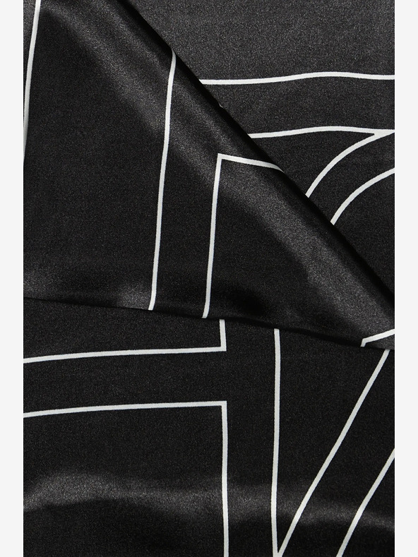 Moodo Eșarfă cu model pentru femei albă și neagră Moodo