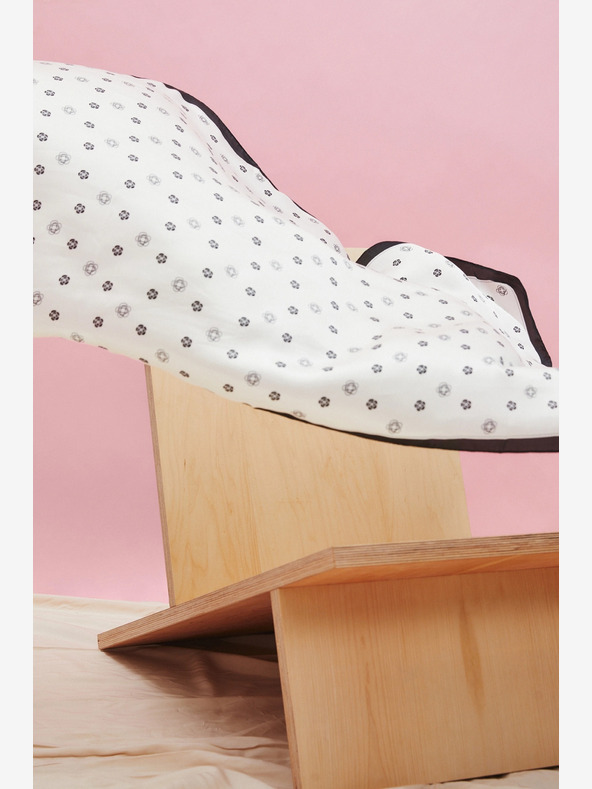 Moodo Eșarfă florală de damă albă și neagră Moodo