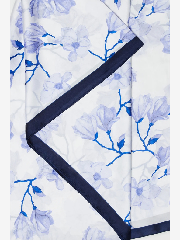 Moodo Eșarfă florală albă și albastră pentru femei Moodo