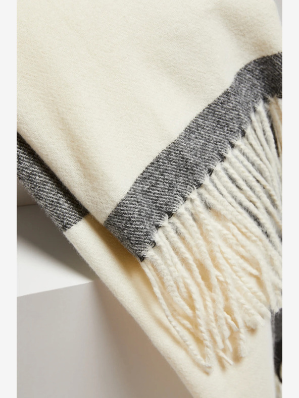 Moodo Eșarfă Moodo albă și neagră pentru femei