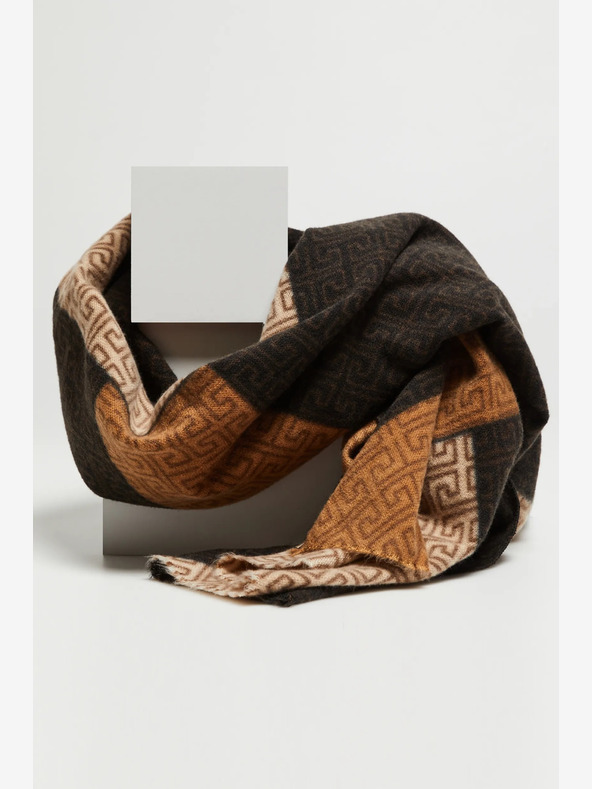 Moodo Eșarfă Moodo pentru femei cu model maro și negru