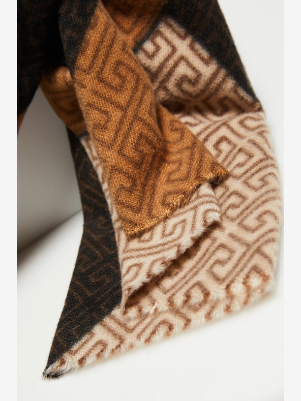 Moodo Eșarfă Moodo pentru femei cu model maro și negru