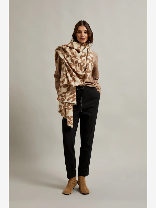 Moodo Eșarfă cu model pentru femei Moodo maro și bej