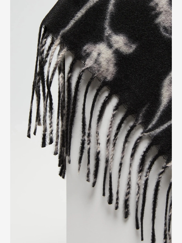 Moodo Eșarfă cu model Moodo albă și neagră pentru femei