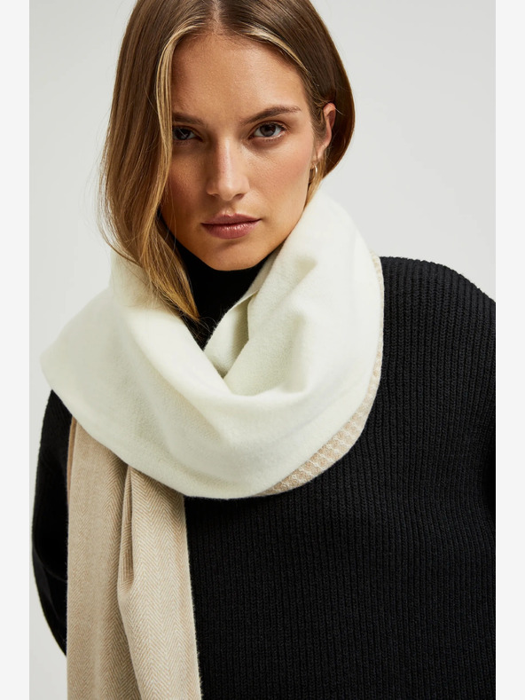 Moodo Eșarfă de damă bej și maro Moodo