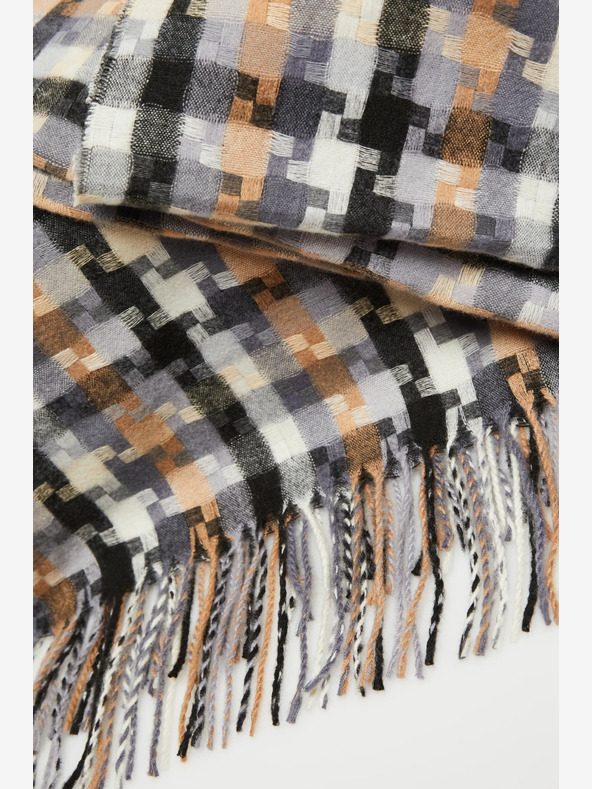 Moodo Eșarfă în carouri pentru femei maro-gri Moodo