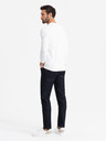 Ombre Clothing Tricou cu mânecă lungă SLIM FIT pentru bărbați, cu elastan și imprimeu alb Îmbrăcăminte Ombre