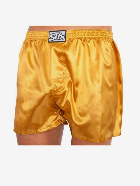 Styx Pantaloni scurți bărbătești Styx clasic cu elastic satin auriu