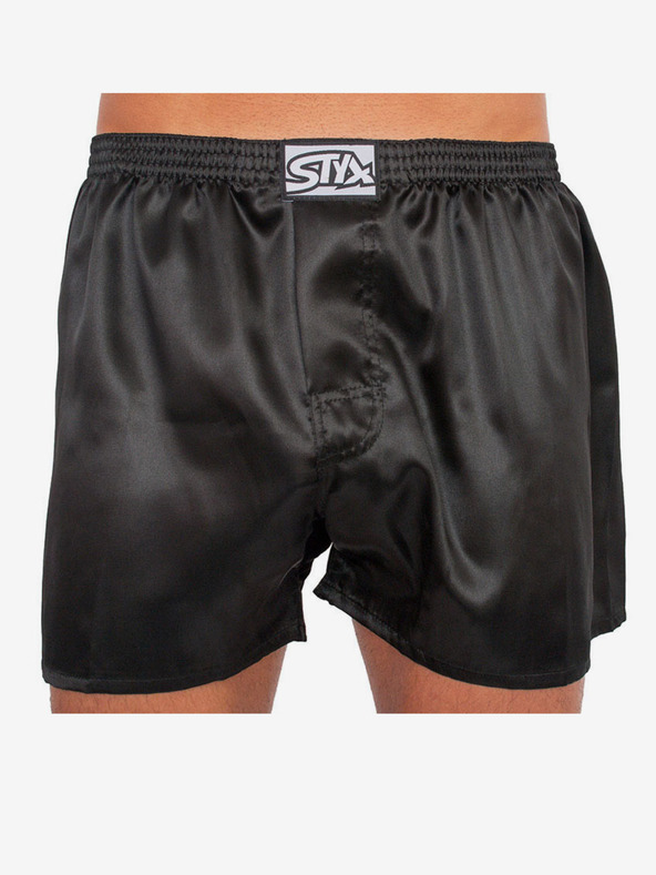 Styx Pantaloni scurți din satin Styx pentru bărbați, negri