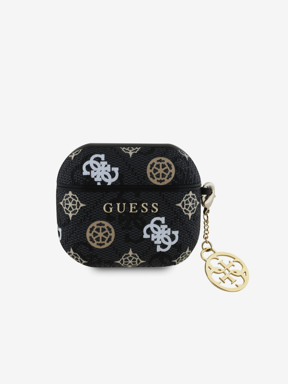 Guess Guess PU 4G Peony Charm Carcasă pentru AirPods 3 Negru