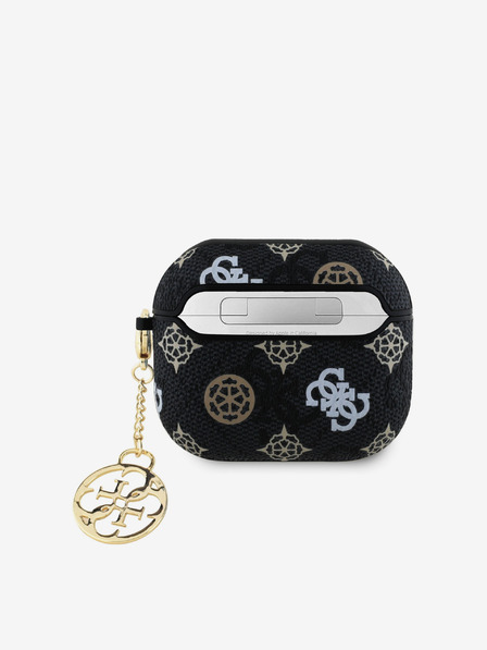 Guess Guess PU 4G Peony Charm Carcasă pentru AirPods 3 Negru