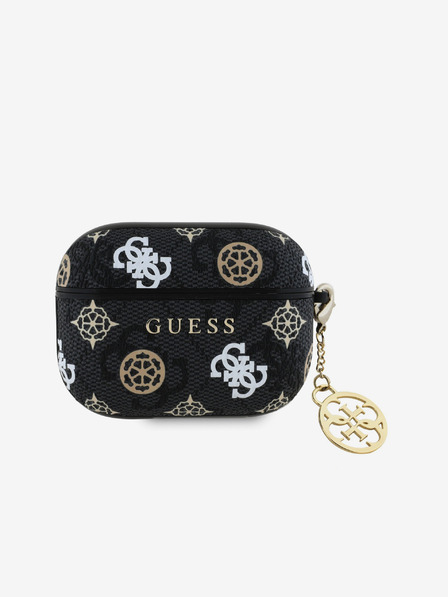 Guess Guess PU 4G Peony Charm Carcasă pentru AirPods Pro Negru