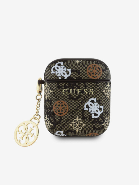 Guess Guess PU 4G Peony Charm Carcasă pentru AirPods 1/2 maro