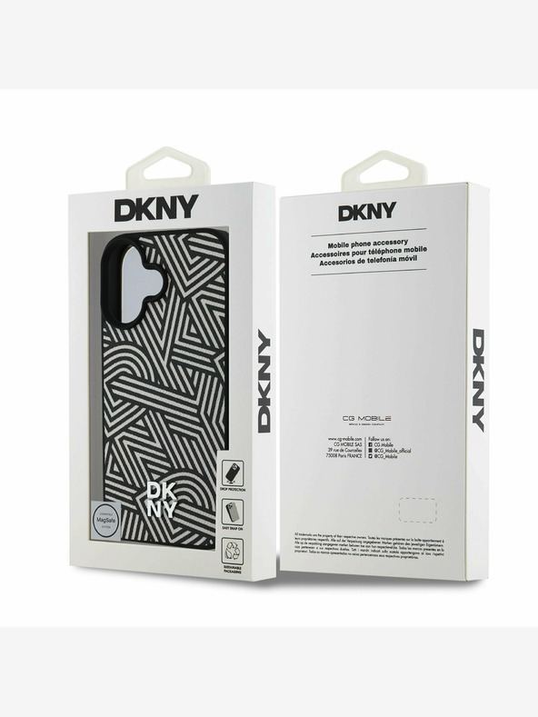 DKNY DKNY PU piele Crosswalk Pattern Magsafe Back Cover pentru iPhone 16 Ivory