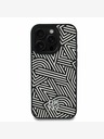DKNY DKNY PU piele Crosswalk Pattern Magsafe Back Cover pentru iPhone 16 Pro Ivory