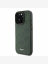 DKNY DKNY PU Leather Grid Pattern Magsafe Back Cover pentru iPhone 16 Pro Green