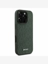DKNY DKNY PU Leather Grid Pattern Magsafe Back Cover pentru iPhone 16 Pro Green