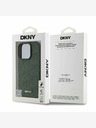 DKNY DKNY PU Leather Grid Pattern Magsafe Back Cover pentru iPhone 16 Pro Green