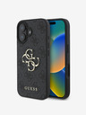 Guess Guess PU 4G Metal Logo Back Cover pentru iPhone 16 gri
