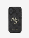 Guess Guess PU 4G Metal Logo Back Cover pentru iPhone 16 gri