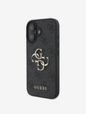 Guess Guess PU 4G Metal Logo Back Cover pentru iPhone 16 gri