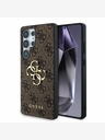 Guess PU 4G Metal Logo Zadní Kryt pro Samsung Galaxy S25 Ultra Brown Carcasa de telefon