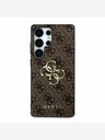 Guess PU 4G Metal Logo Zadní Kryt pro Samsung Galaxy S25 Ultra Brown Carcasa de telefon