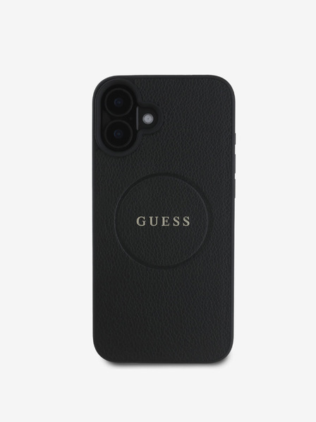 Guess Guess PU Grained Classic Logo MagSafe Back Cover pentru iPhone 16 negru