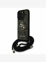 Guess Guess PU PU 4G Metal Logo Crossbody Strap Back Cover pentru iPhone 15 Pro Max Brown