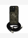 Guess Guess PU PU 4G Metal Logo Crossbody Strap Back Cover pentru iPhone 15 Pro Max Brown