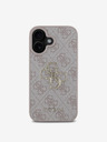 Guess Guess PU 4G Metal Logo Back Cover pentru iPhone 16 roz