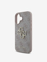 Guess Guess PU 4G Metal Logo Back Cover pentru iPhone 16 roz