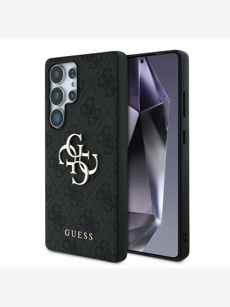 Guess PU 4G Metal Logo Zadní Kryt pro Samsung Galaxy S25 Ultra Grey Carcasa de telefon