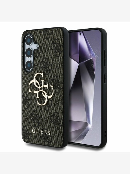 Guess Guess PU 4G Metal Logo Back Cover pentru Samsung Galaxy S25 Brown