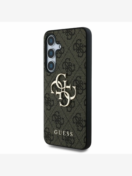 Guess Guess PU 4G Metal Logo Back Cover pentru Samsung Galaxy S25 Brown