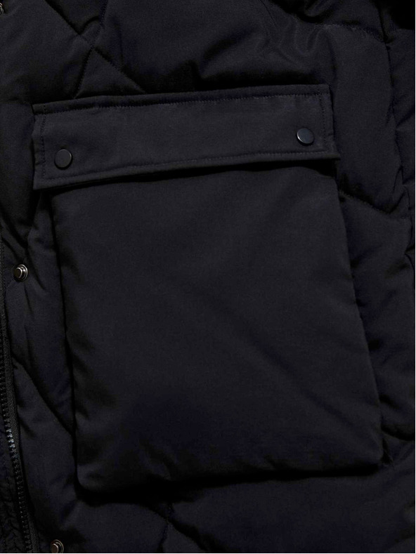 Moodo Jachetă neagră pentru femei cu mâneci detașabile Moodo