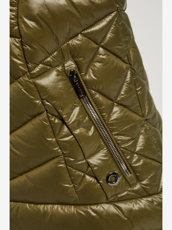 Moodo Vestă matlasată verde cu fermoar Moodo