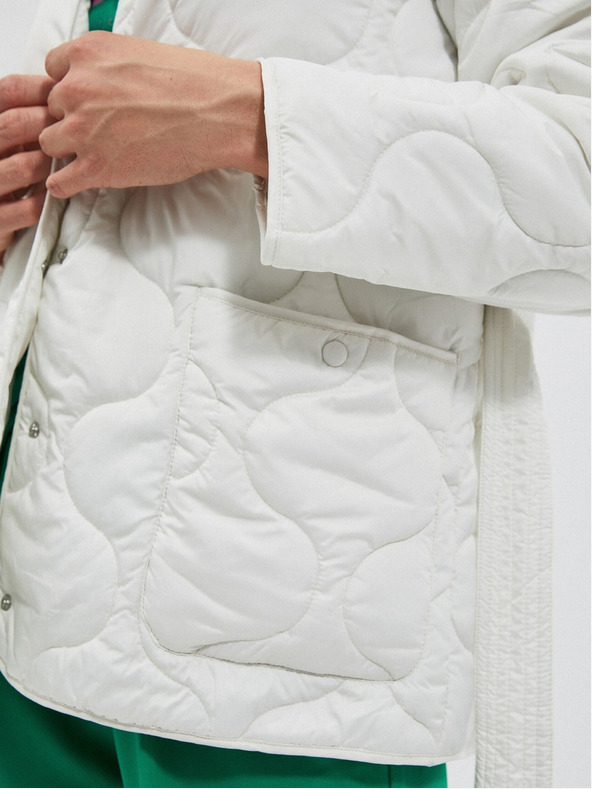 Moodo Jachetă matlasată albă de damă Moodo